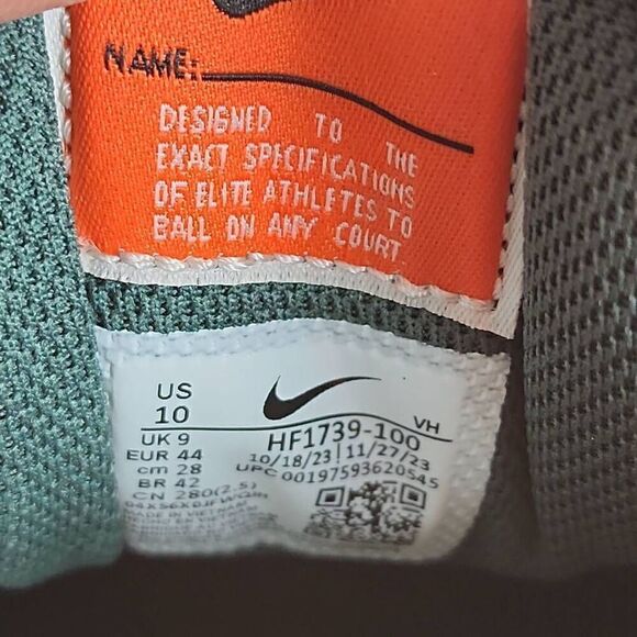 NIKE FULL FORCE LOW CASUAL SNEAKERS MENS SIZE 10 WHITE / DARK GREEN - Picture 12 of 12